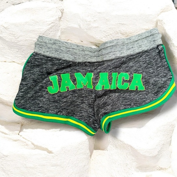 Y2K Gray Jamaica Women's Booty Micro Shorts M - Picture 1 of 4